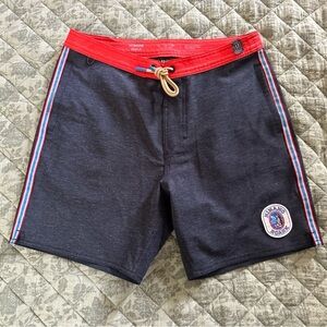 Roark Blue and Red Board Shorts Swimwear
